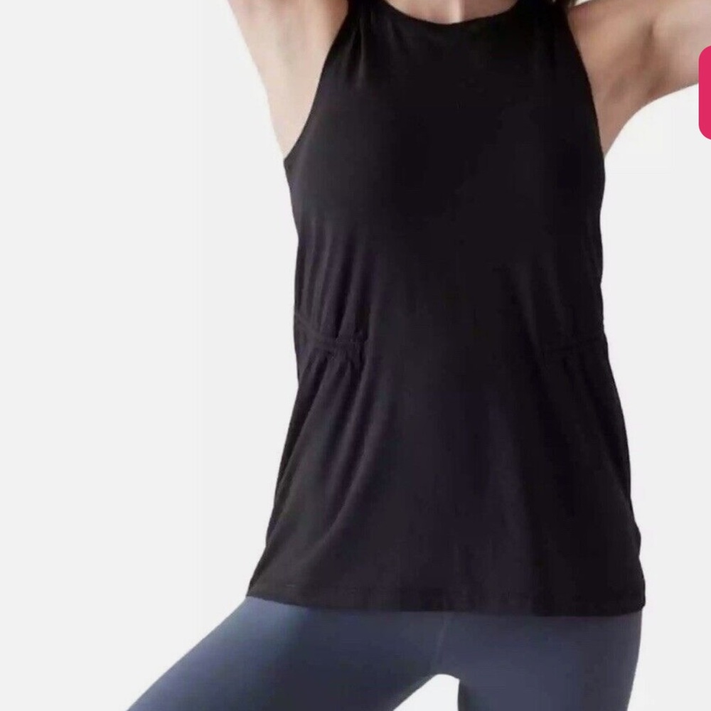 ATHLETA - Women's AIR OUT Cinch Tank - Black - Size Small